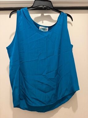 Susan Graver Teal Sleeveless Scoop Neck Tank